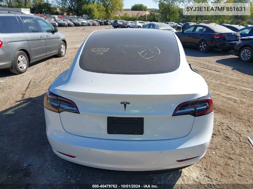 5YJ3E1EA7MF851631 2021 Tesla Model 3