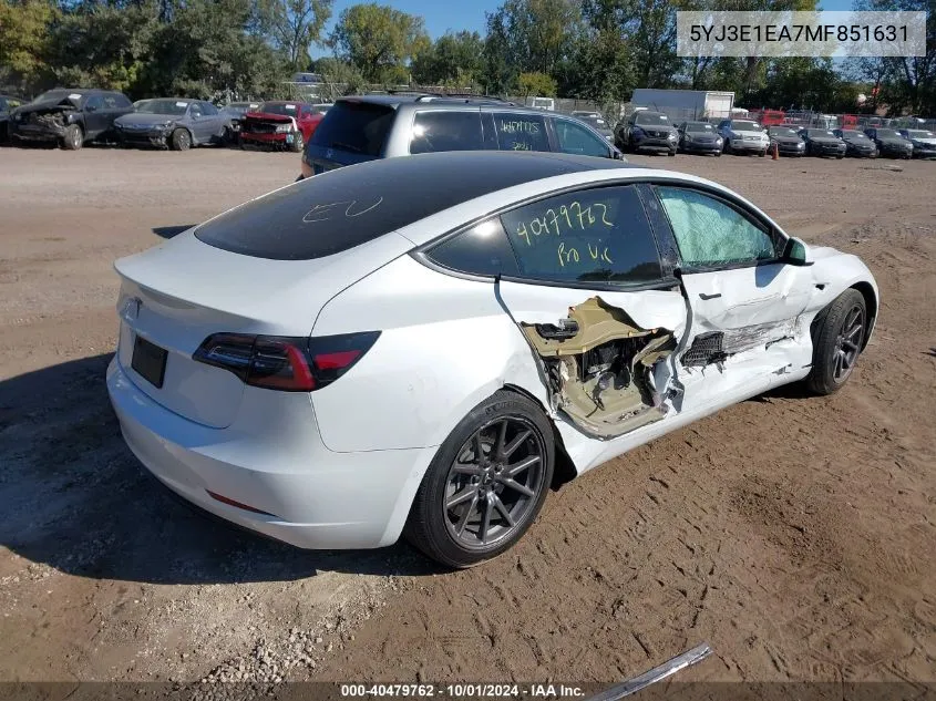 5YJ3E1EA7MF851631 2021 Tesla Model 3