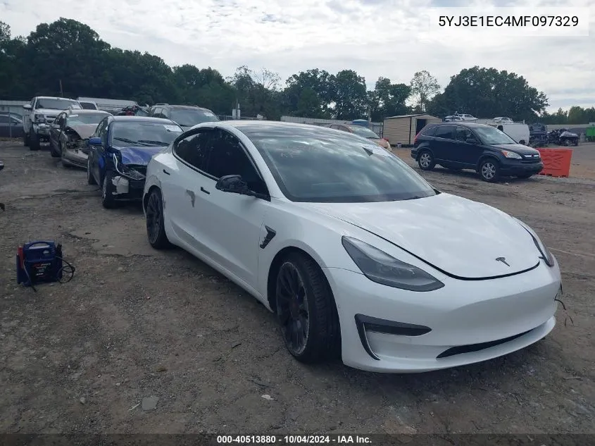 2021 Tesla Model 3 Performance Dual Motor All-Wheel Drive VIN: 5YJ3E1EC4MF097329 Lot: 40513880