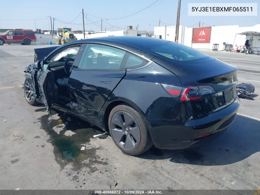 2021 Tesla Model 3 Long Range Dual Motor All-Wheel Drive VIN: 5YJ3E1EBXMF065511 Lot: 40566072