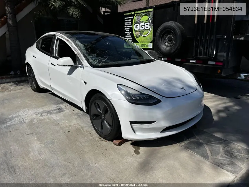 2021 Tesla Model 3 Long Range Dual Motor All-Wheel Drive VIN: 5YJ3E1EB1MF054834 Lot: 40576389