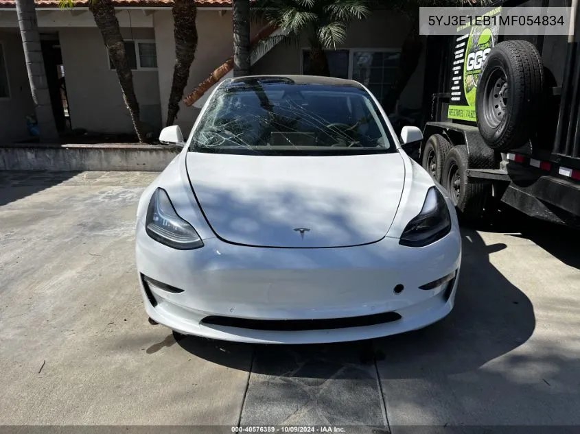 2021 Tesla Model 3 Long Range Dual Motor All-Wheel Drive VIN: 5YJ3E1EB1MF054834 Lot: 40576389