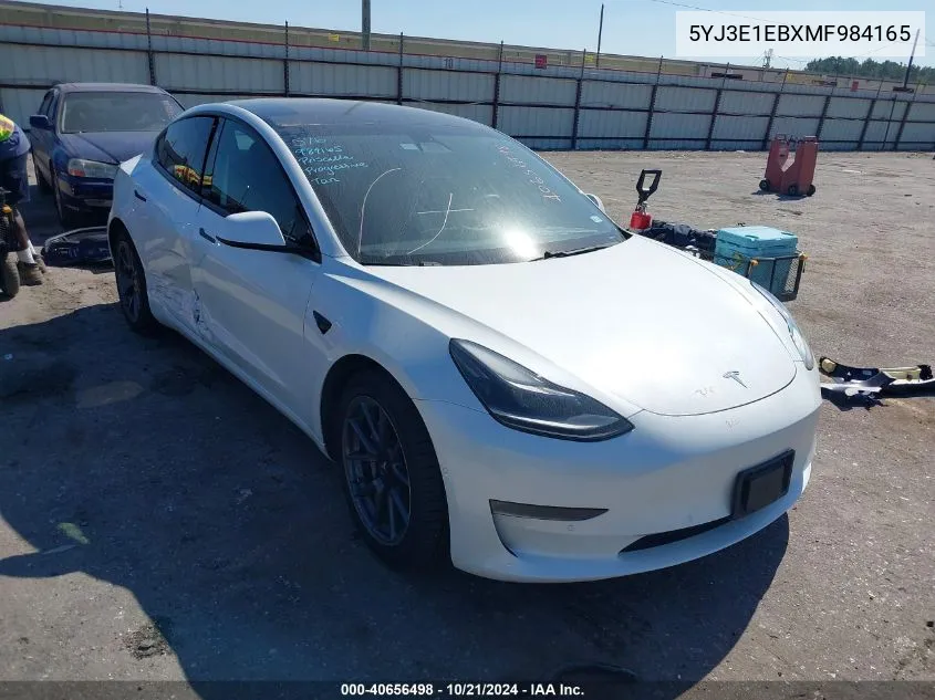 2021 Tesla Model 3 Long Range Dual Motor All-Wheel Drive VIN: 5YJ3E1EBXMF984165 Lot: 40656498