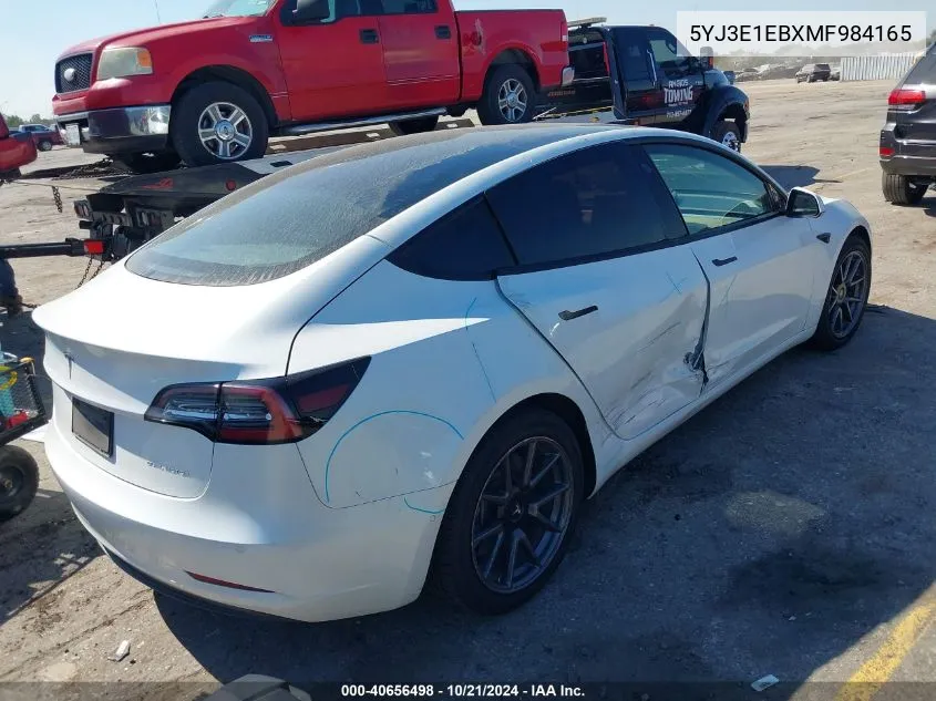 2021 Tesla Model 3 Long Range Dual Motor All-Wheel Drive VIN: 5YJ3E1EBXMF984165 Lot: 40656498