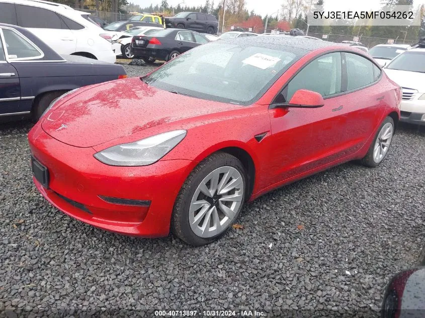 2021 Tesla Model 3 Standard Range Plus Rear-Wheel Drive VIN: 5YJ3E1EA5MF054262 Lot: 40713897