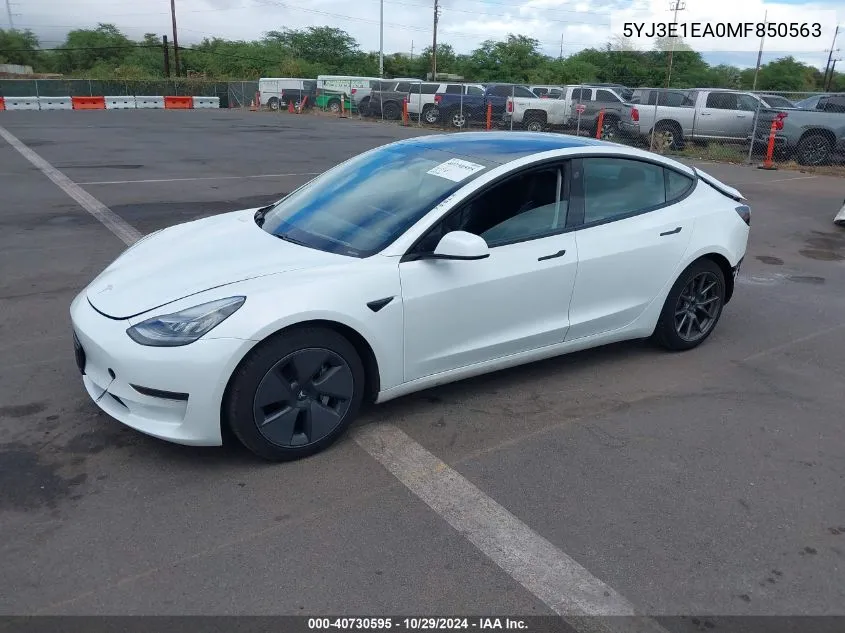 5YJ3E1EA0MF850563 2021 Tesla Model 3 Standard Range Plus Rear-Wheel Drive