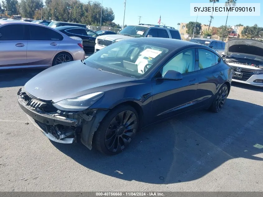 2021 Tesla Model 3 Performance Dual Motor All-Wheel Drive VIN: 5YJ3E1EC1MF090161 Lot: 40756668