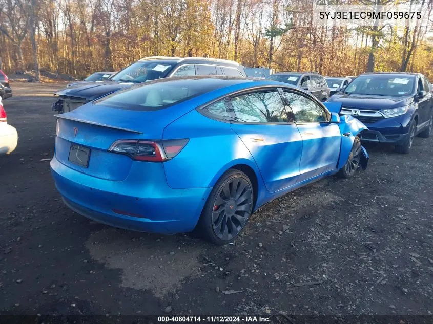 2021 Tesla Model 3 Performance Dual Motor All-Wheel Drive VIN: 5YJ3E1EC9MF059675 Lot: 40804714