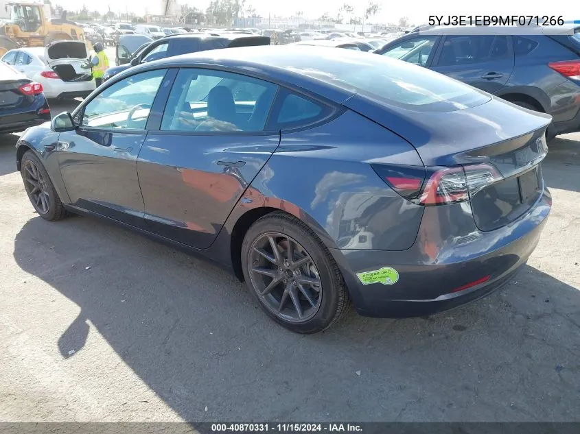 2021 Tesla Model 3 Long Range Dual Motor All-Wheel Drive VIN: 5YJ3E1EB9MF071266 Lot: 40870331