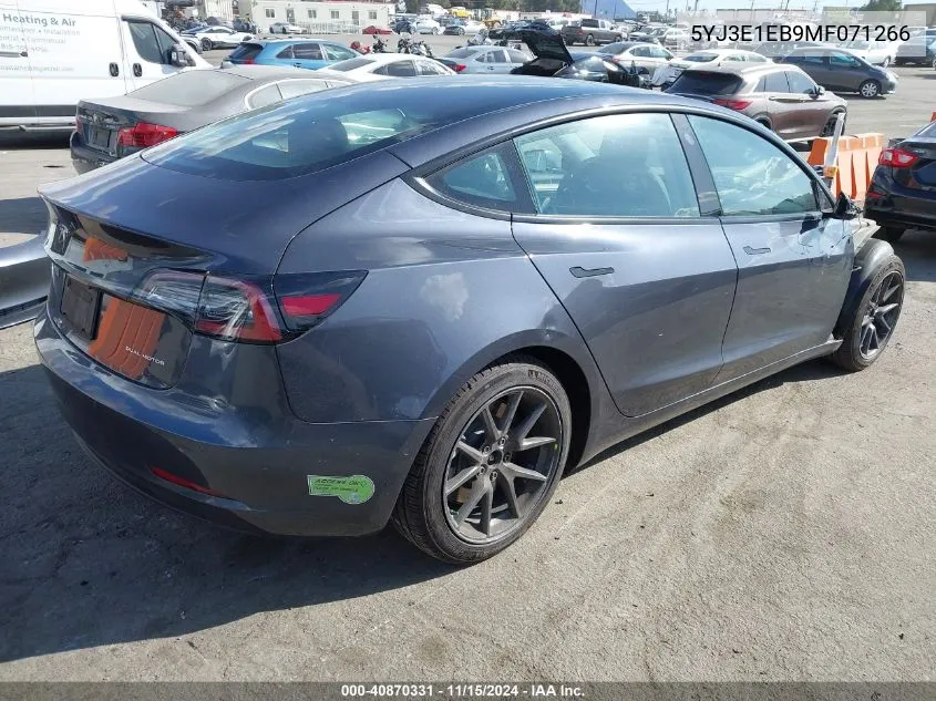 2021 Tesla Model 3 Long Range Dual Motor All-Wheel Drive VIN: 5YJ3E1EB9MF071266 Lot: 40870331