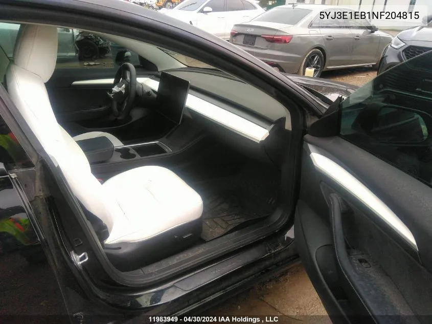 5YJ3E1EB1NF204815 2022 Tesla Model 3