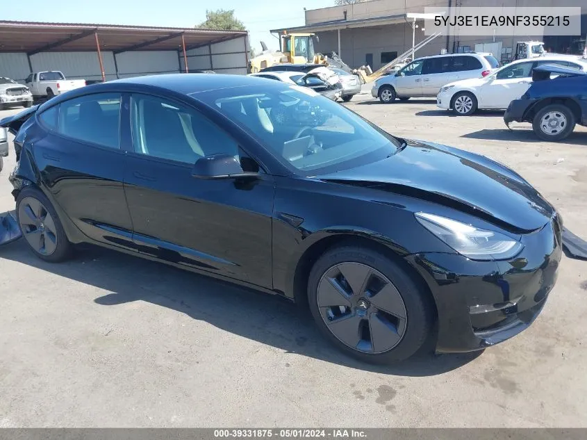 5YJ3E1EA9NF355215 2022 Tesla Model 3 Rear-Wheel Drive