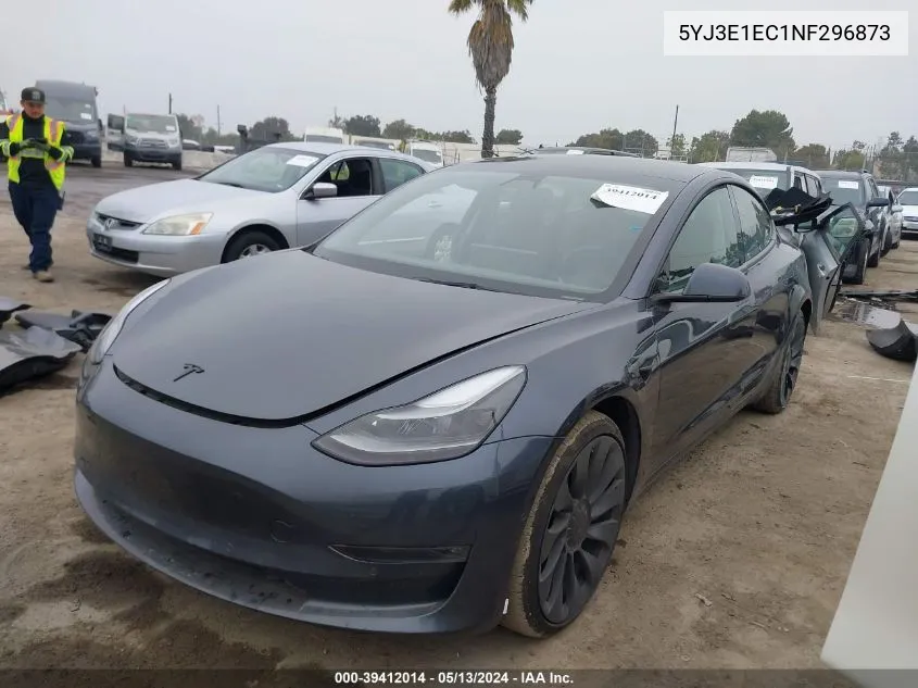 2022 Tesla Model 3 Performance Dual Motor All-Wheel Drive VIN: 5YJ3E1EC1NF296873 Lot: 39412014