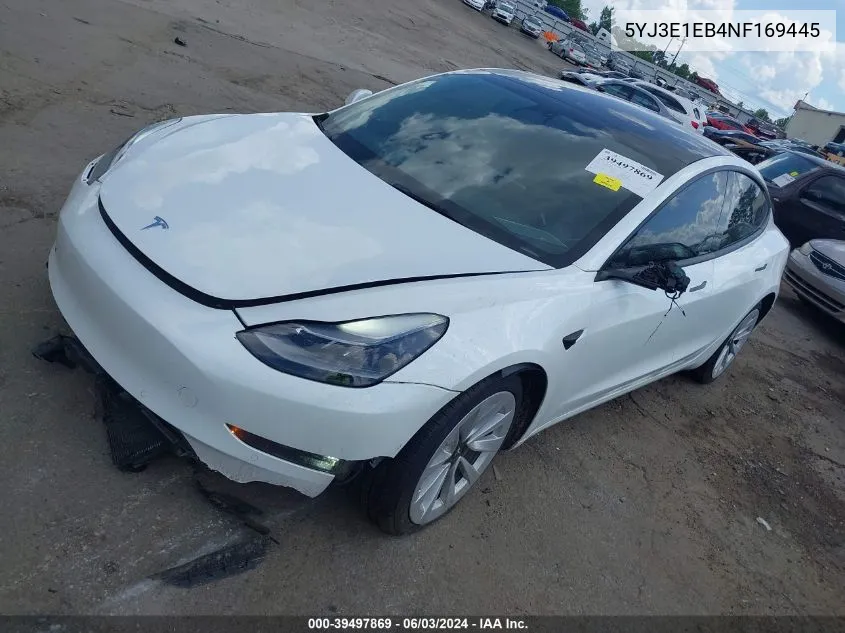 2022 Tesla Model 3 Long Range Dual Motor All-Wheel Drive VIN: 5YJ3E1EB4NF169445 Lot: 39497869