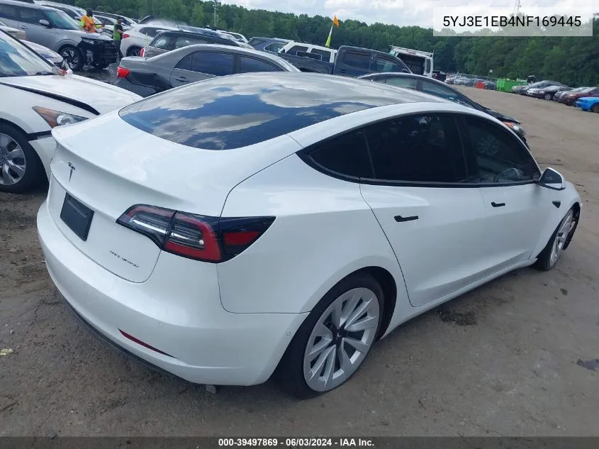 2022 Tesla Model 3 Long Range Dual Motor All-Wheel Drive VIN: 5YJ3E1EB4NF169445 Lot: 39497869