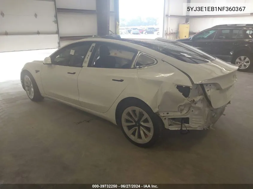 2022 Tesla Model 3 Long Range Dual Motor All-Wheel Drive VIN: 5YJ3E1EB1NF360367 Lot: 39732250