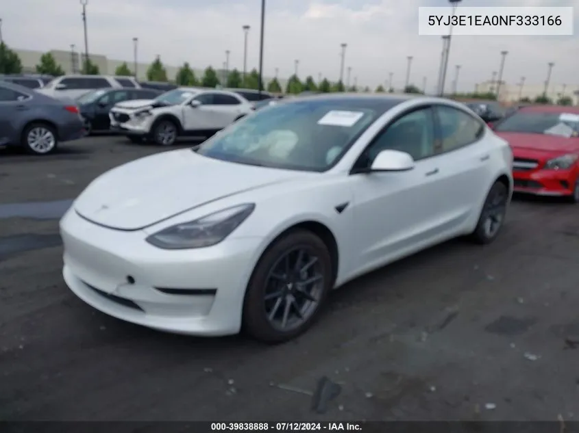 5YJ3E1EA0NF333166 2022 Tesla Model 3 Rear-Wheel Drive