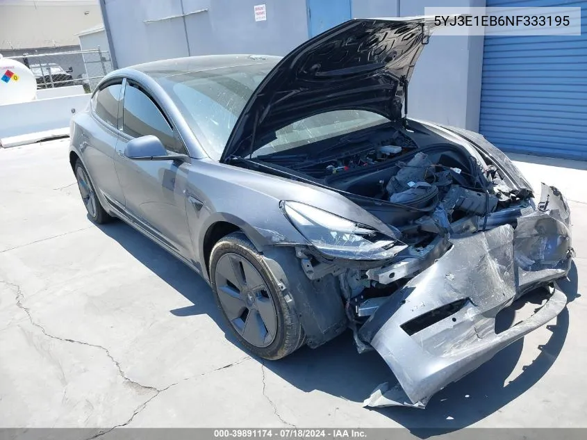 2022 Tesla Model 3 Long Range Dual Motor All-Wheel Drive VIN: 5YJ3E1EB6NF333195 Lot: 39891174