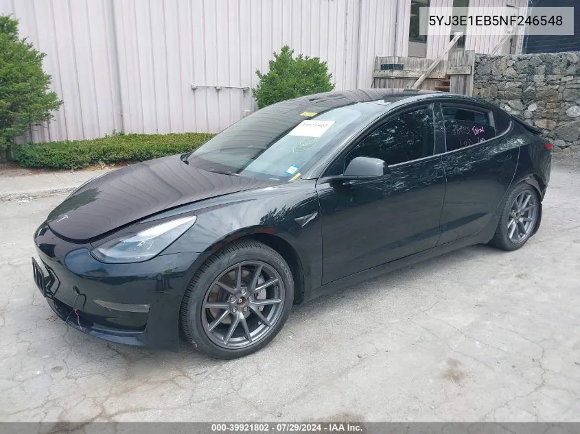 2022 Tesla Model 3 Long Range Dual Motor All-Wheel Drive VIN: 5YJ3E1EB5NF246548 Lot: 39921802