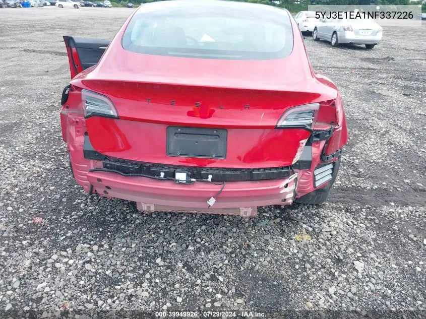 5YJ3E1EA1NF337226 2022 Tesla Model 3 Rear-Wheel Drive