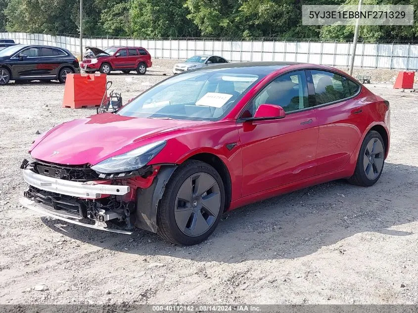 2022 Tesla Model 3 Long Range Dual Motor All-Wheel Drive VIN: 5YJ3E1EB8NF271329 Lot: 40112142