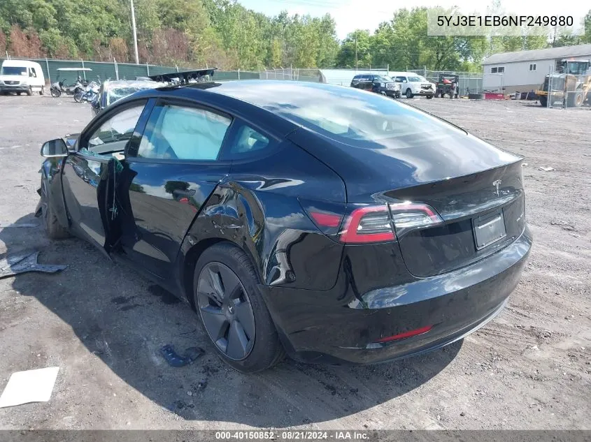 2022 Tesla Model 3 Long Range Dual Motor All-Wheel Drive VIN: 5YJ3E1EB6NF249880 Lot: 40150852