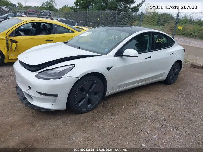 5YJ3E1EA2NF207830 2022 Tesla Model 3 Rear-Wheel Drive