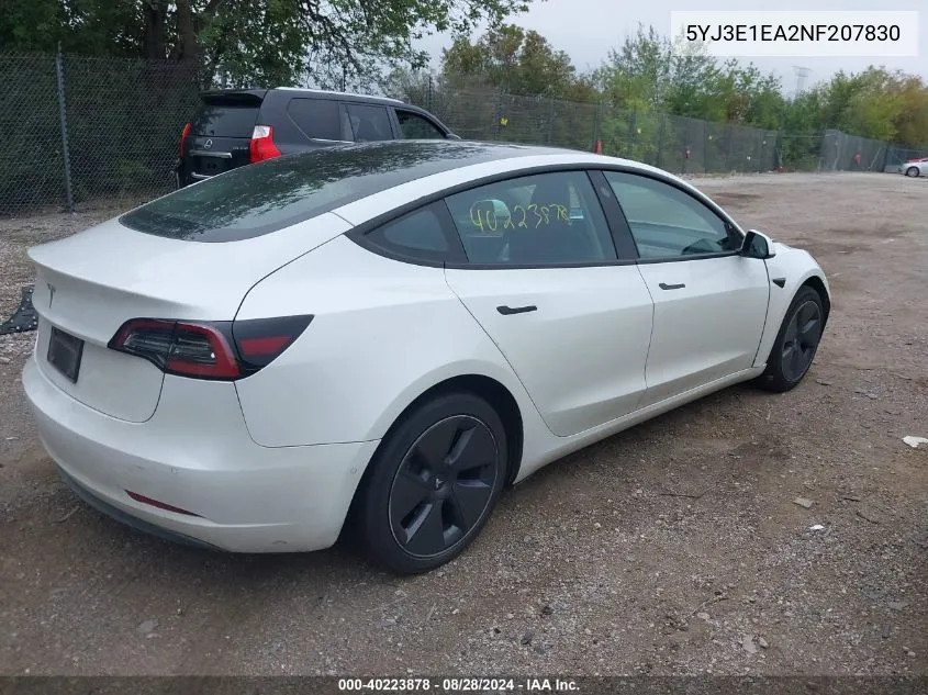 5YJ3E1EA2NF207830 2022 Tesla Model 3 Rear-Wheel Drive