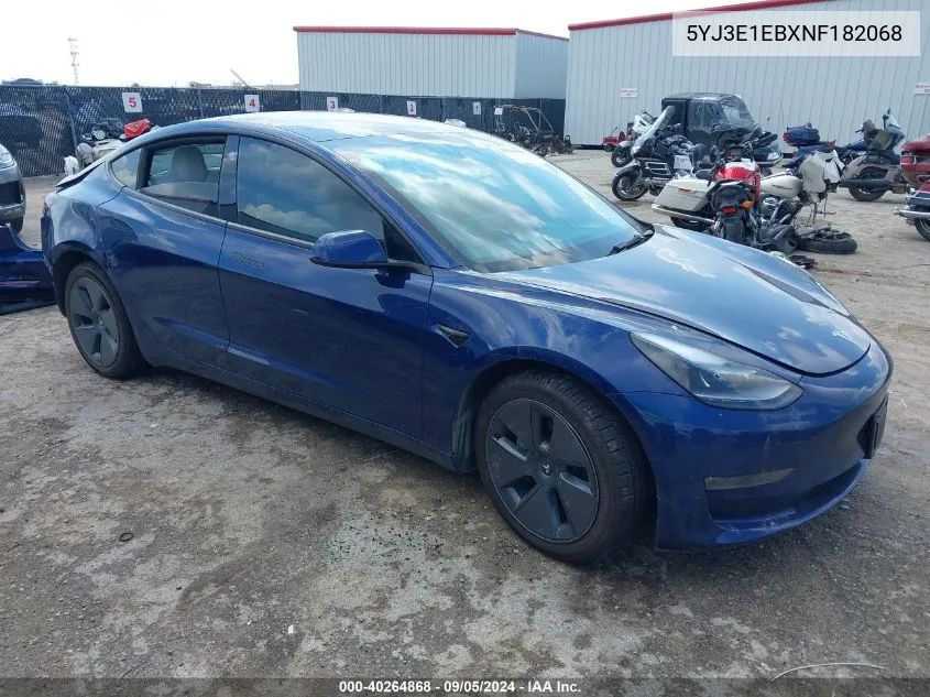 5YJ3E1EBXNF182068 2022 Tesla Model 3