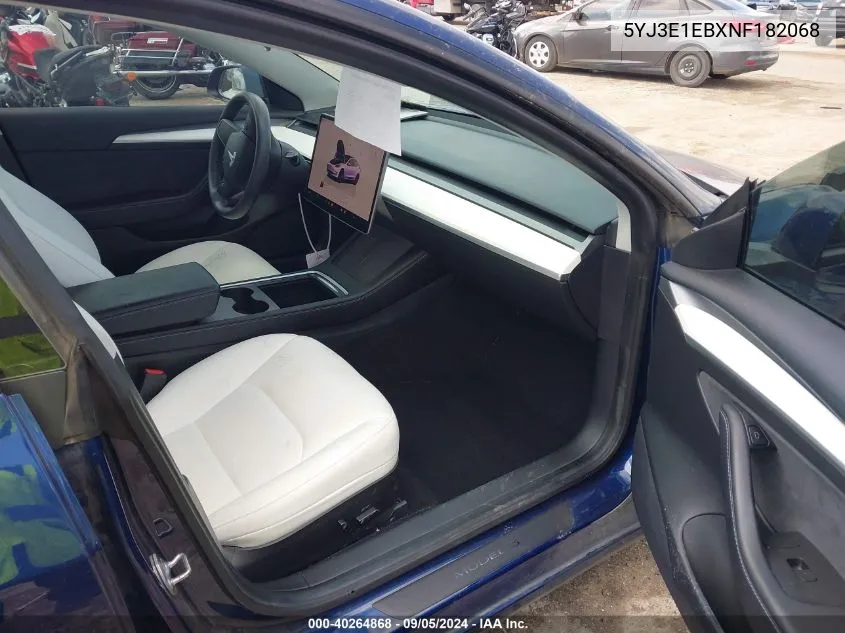 5YJ3E1EBXNF182068 2022 Tesla Model 3