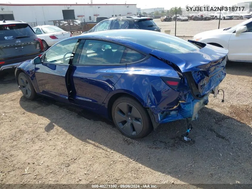 5YJ3E1EA2NF318717 2022 Tesla Model 3