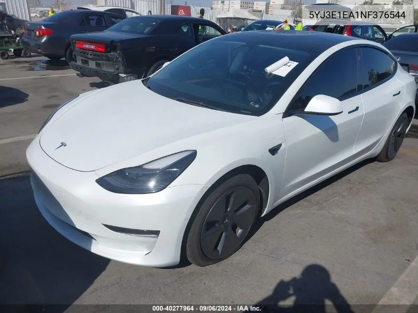 5YJ3E1EA1NF376544 2022 Tesla Model 3 Rear-Wheel Drive