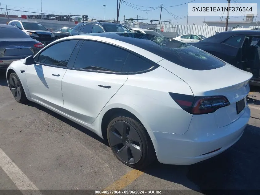 5YJ3E1EA1NF376544 2022 Tesla Model 3 Rear-Wheel Drive