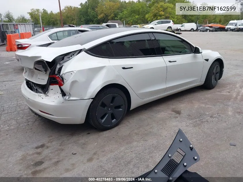 5YJ3E1EB7NF162599 2022 Tesla Model 3