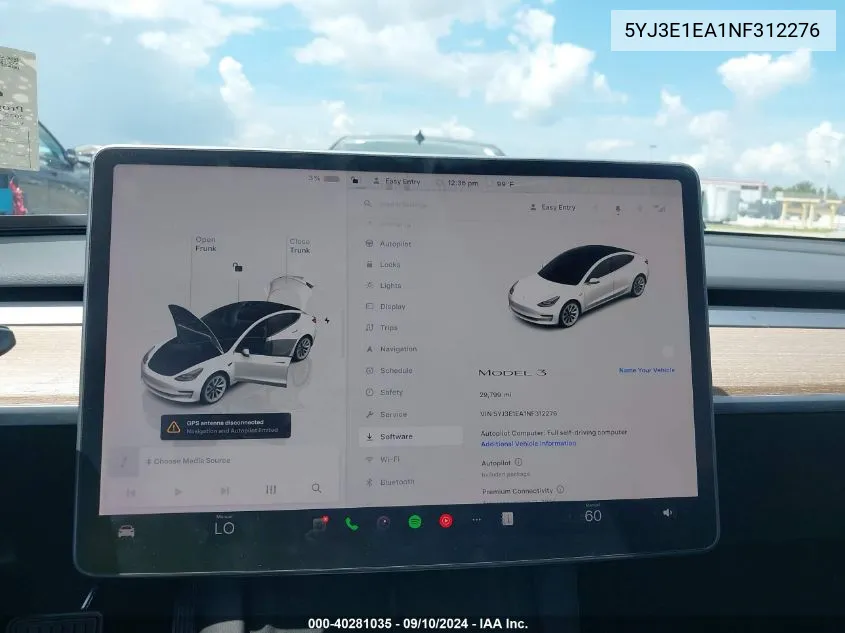 5YJ3E1EA1NF312276 2022 Tesla Model 3