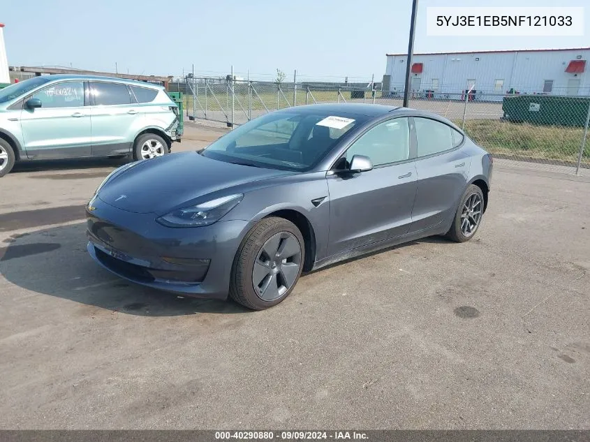 2022 Tesla Model 3 Long Range Dual Motor All-Wheel Drive VIN: 5YJ3E1EB5NF121033 Lot: 40290880