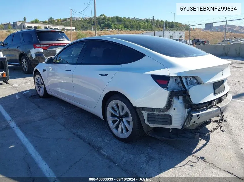 2022 Tesla Model 3 Long Range Dual Motor All-Wheel Drive VIN: 5YJ3E1EBXNF299634 Lot: 40303939