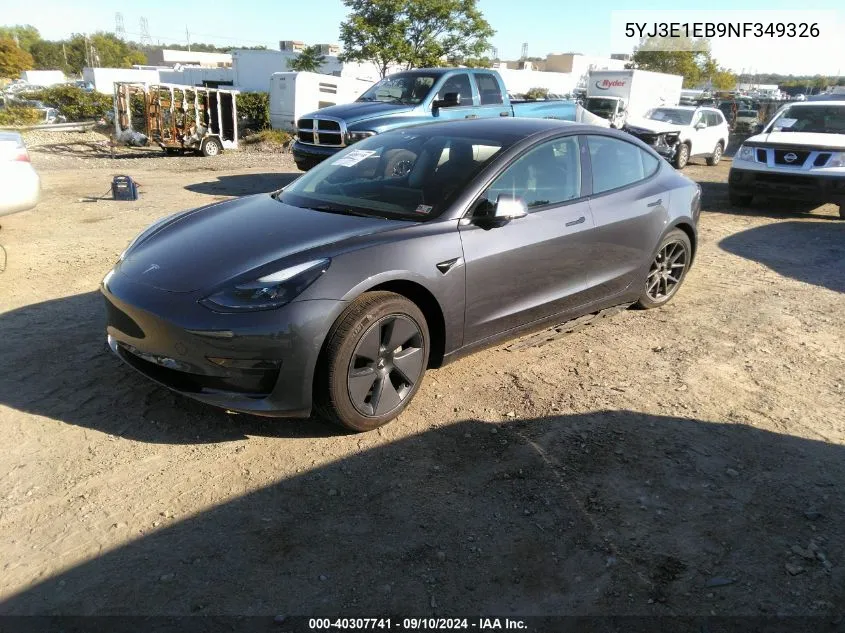 5YJ3E1EB9NF349326 2022 Tesla Model 3