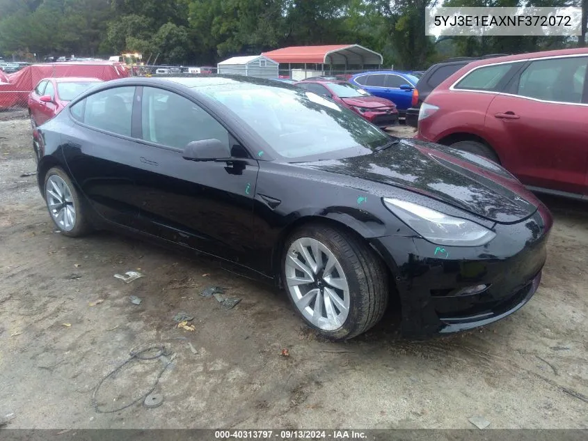 5YJ3E1EAXNF372072 2022 Tesla Model 3