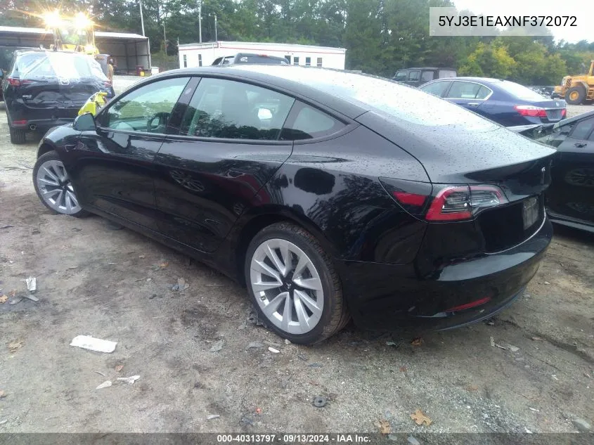 5YJ3E1EAXNF372072 2022 Tesla Model 3