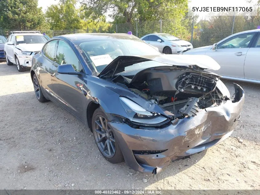 5YJ3E1EB9NF117065 2022 Tesla Model 3