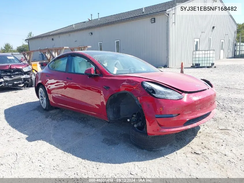 2022 Tesla Model 3 Long Range Dual Motor All-Wheel Drive VIN: 5YJ3E1EB5NF168482 Lot: 40331458