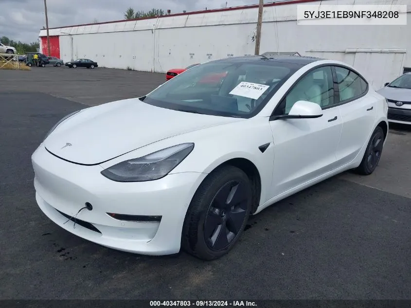 2022 Tesla Model 3 Long Range Dual Motor All-Wheel Drive VIN: 5YJ3E1EB9NF348208 Lot: 40347803