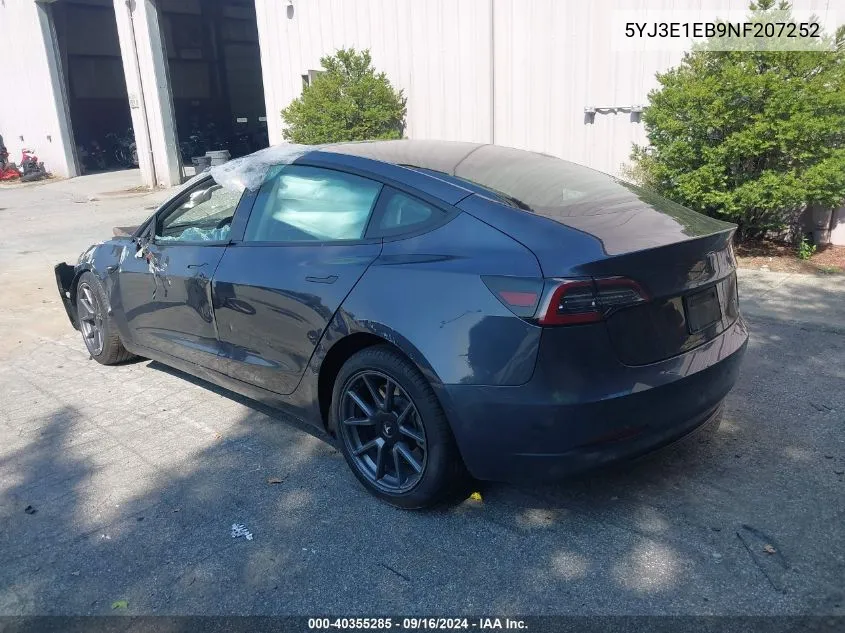 2022 Tesla Model 3 Long Range Dual Motor All-Wheel Drive VIN: 5YJ3E1EB9NF207252 Lot: 40355285