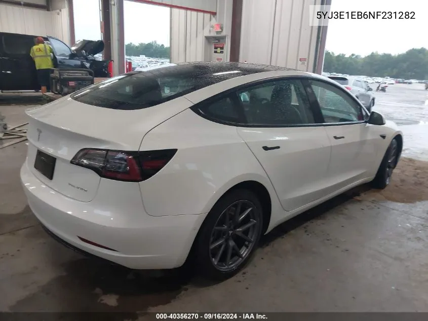 2022 Tesla Model 3 Long Range Dual Motor All-Wheel Drive VIN: 5YJ3E1EB6NF231282 Lot: 40356270