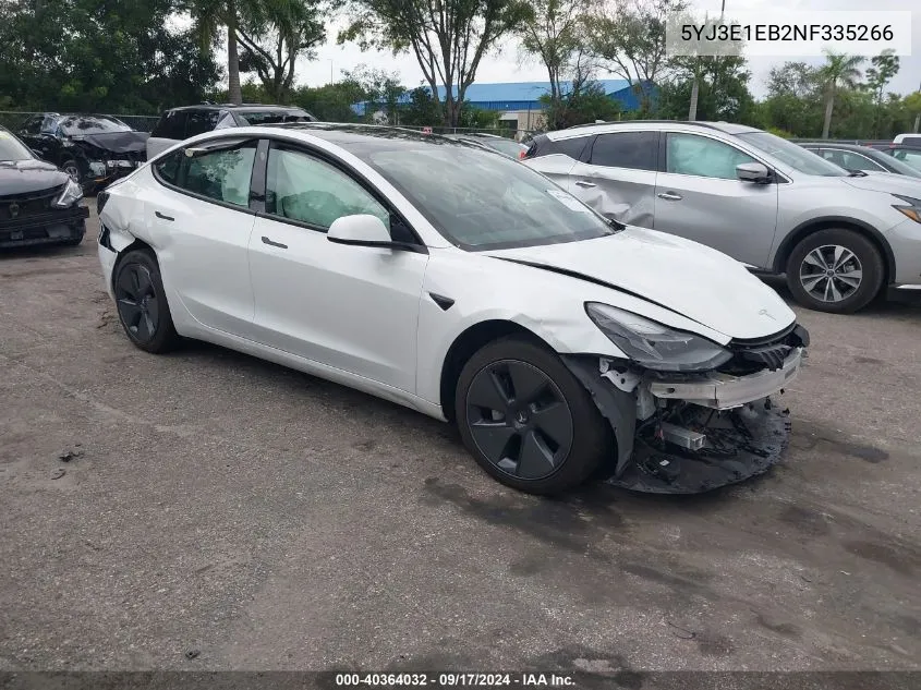 5YJ3E1EB2NF335266 2022 Tesla Model 3