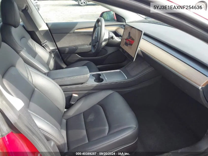 5YJ3E1EAXNF254636 2022 Tesla Model 3