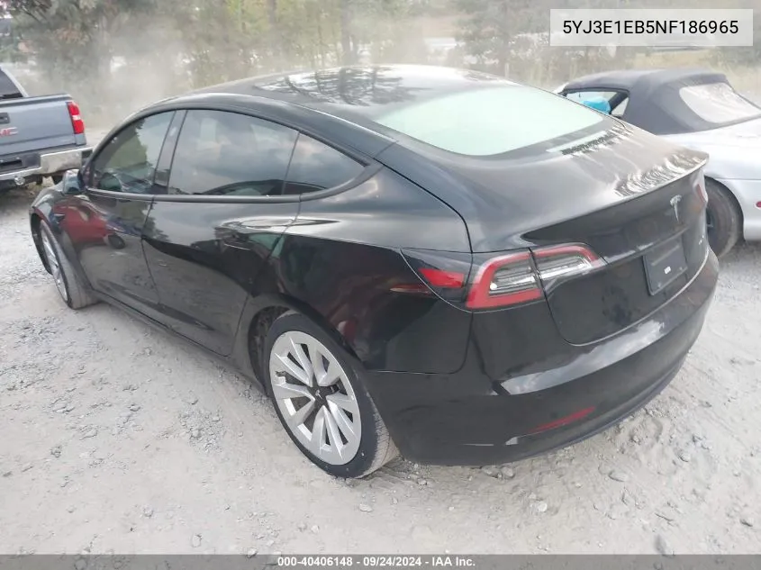 5YJ3E1EB5NF186965 2022 Tesla Model 3