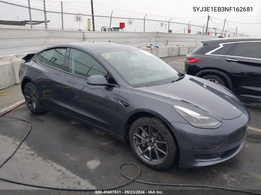 5YJ3E1EB3NF162681 2022 Tesla Model 3