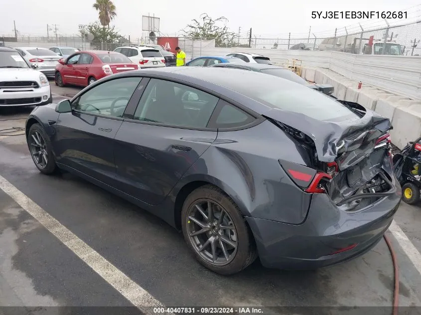 5YJ3E1EB3NF162681 2022 Tesla Model 3